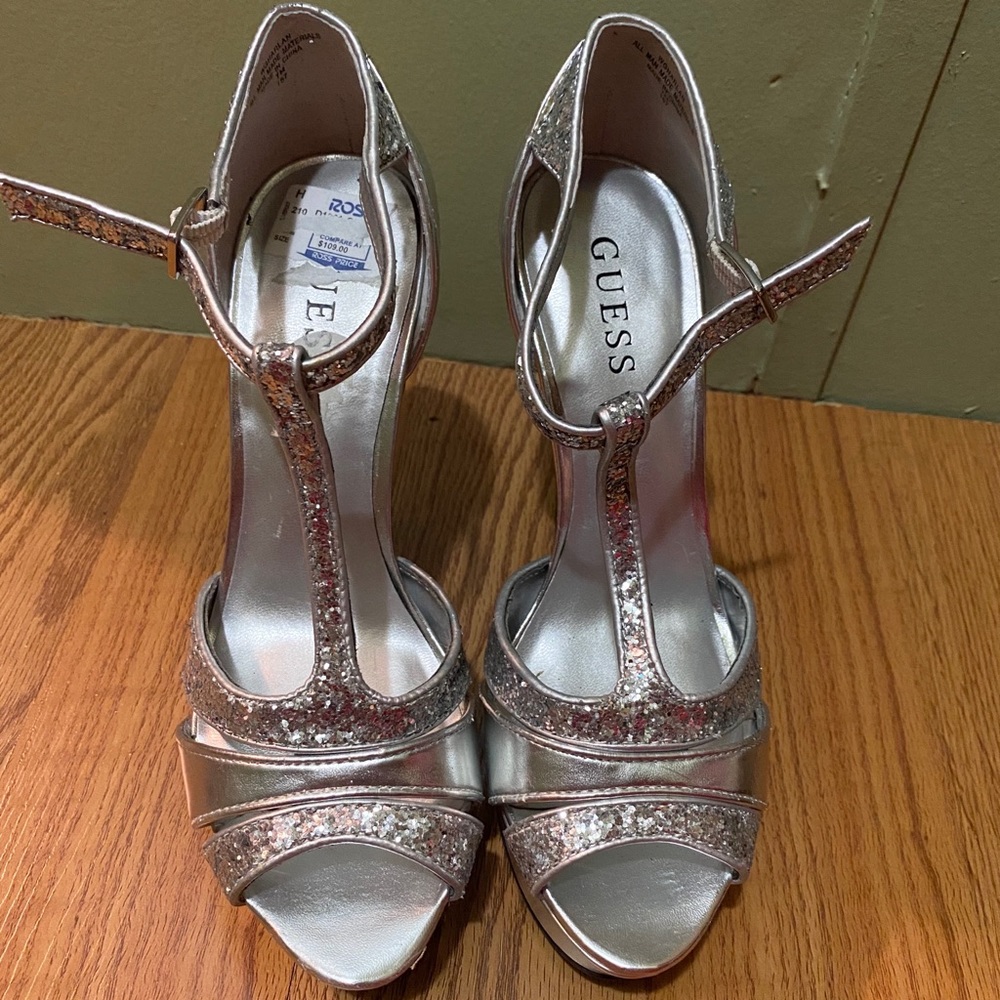 Guess silver heels